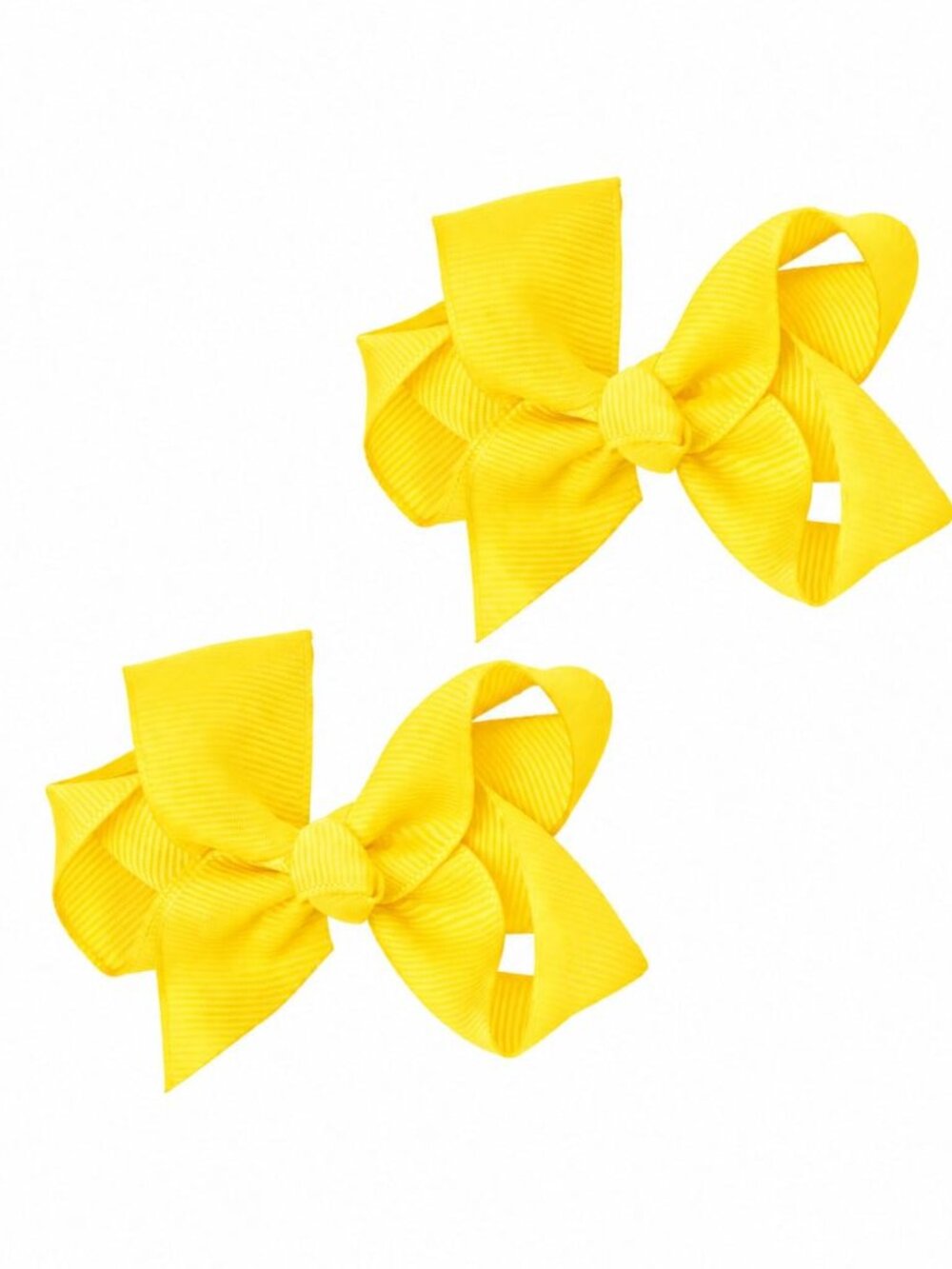 3 Inch Grosgrain Bow for Little Girls- Set of 2, Sunshine Yellow